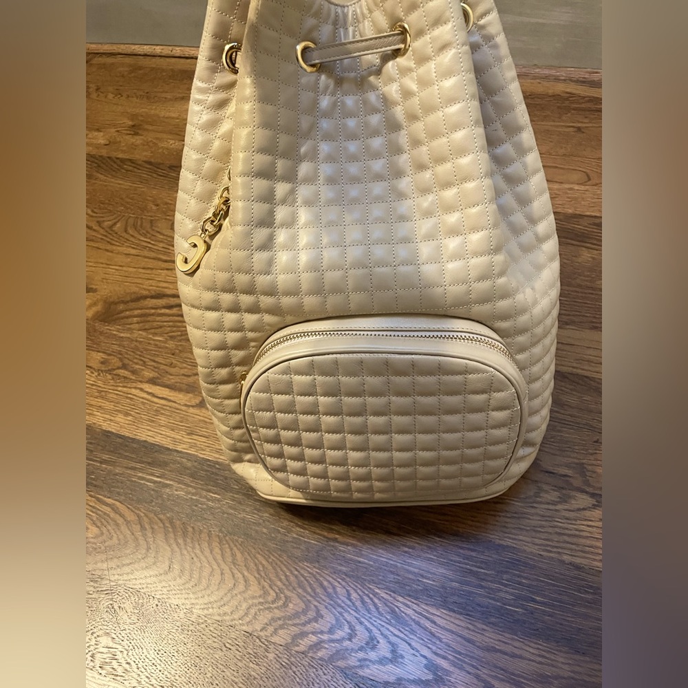 Celine Authentic quilted C Charm backpack/crossbody bag
